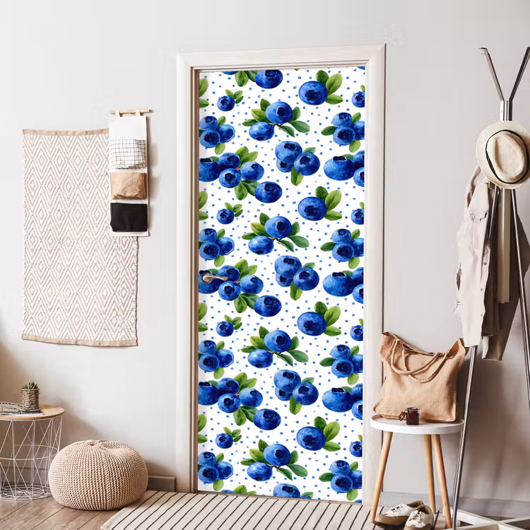Deursticker - Bessen - Patroon - Blauw — 8