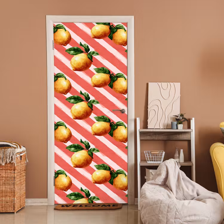 Deursticker - Citroen - Geïllustreerd - Oranje — 2