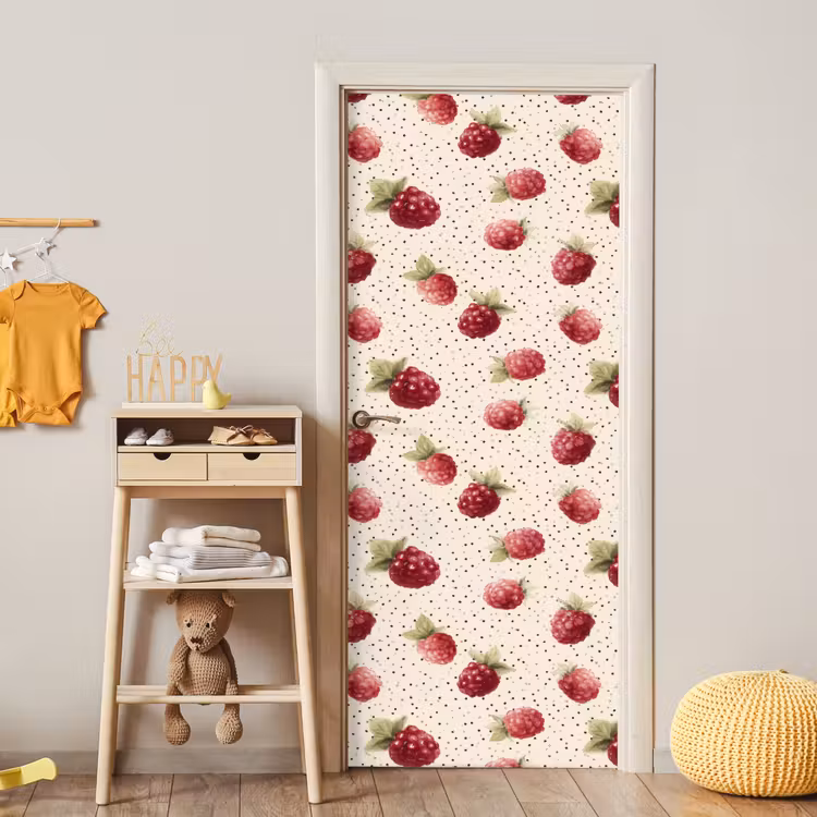 Deursticker - Framboos - Stippen - Rood — 6