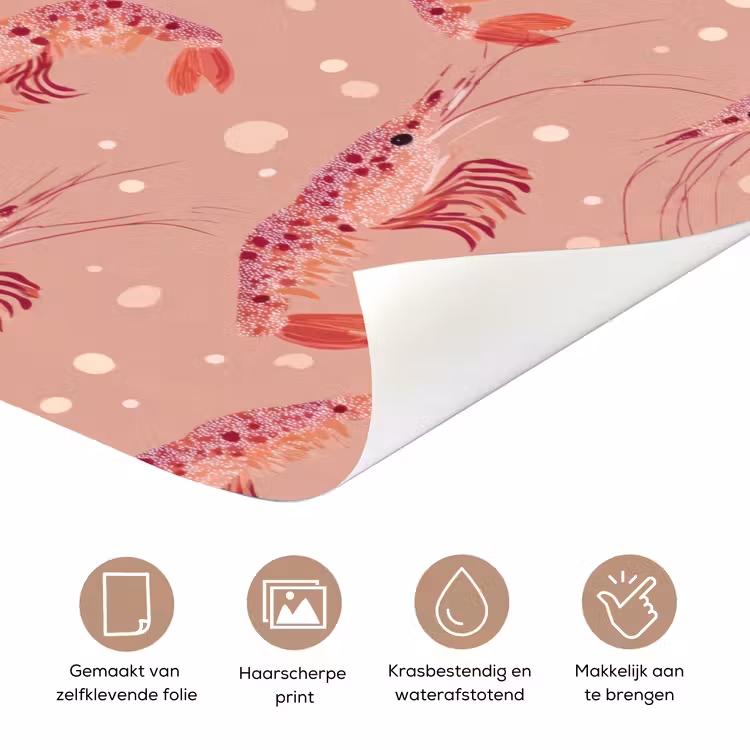 Deursticker - Garnalen - Stippen - Roze — 3