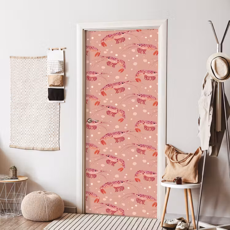 Deursticker - Garnalen - Stippen - Roze — 8