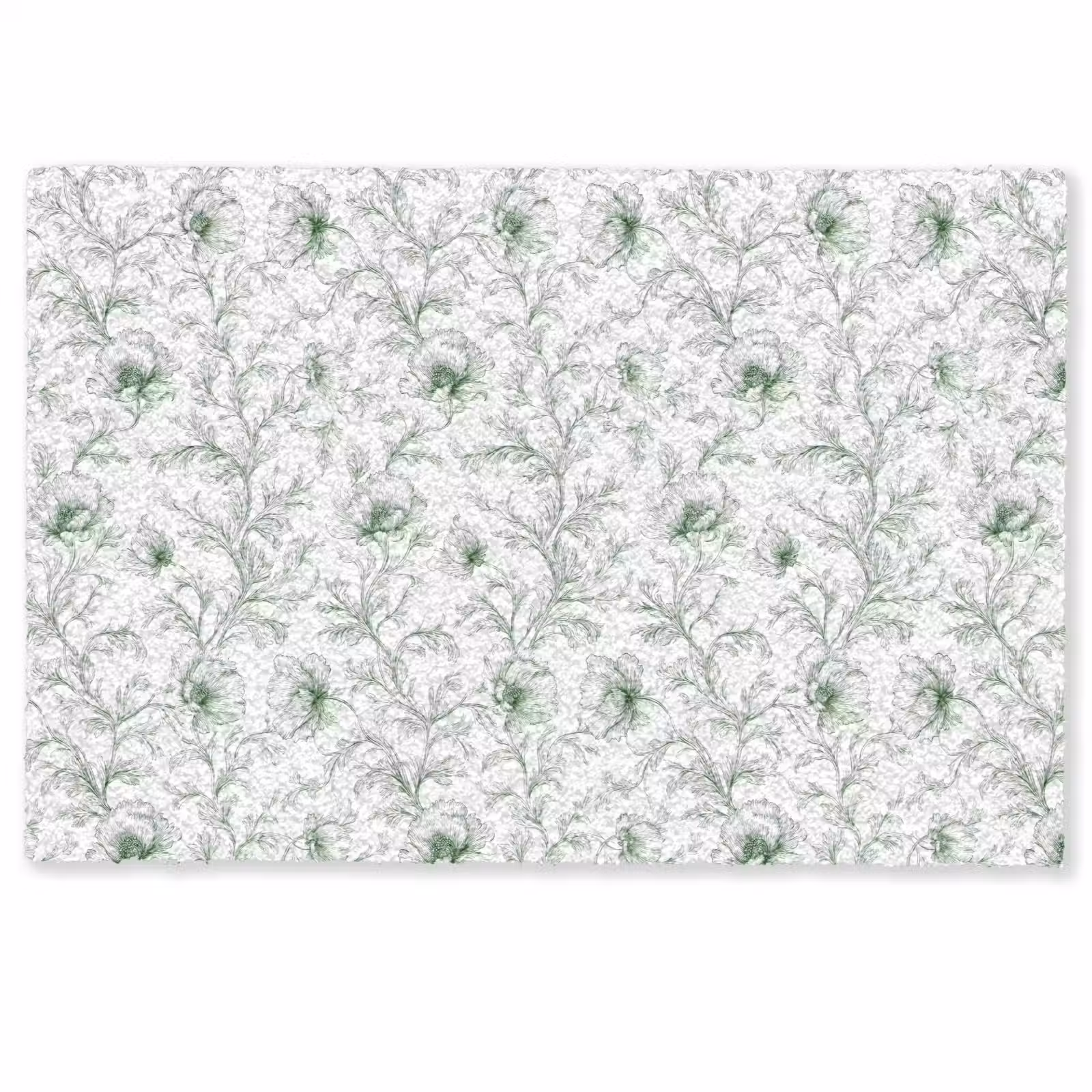 Deurmat - Bloemen - Getekend - Groen — 1