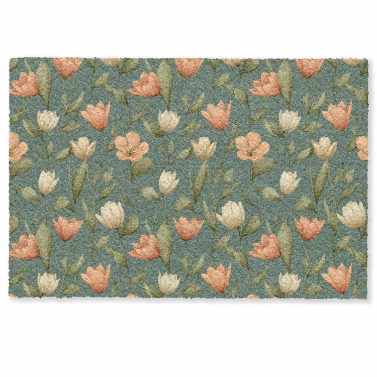Deurmat - Tulpen - Botanisch - Groen — 1