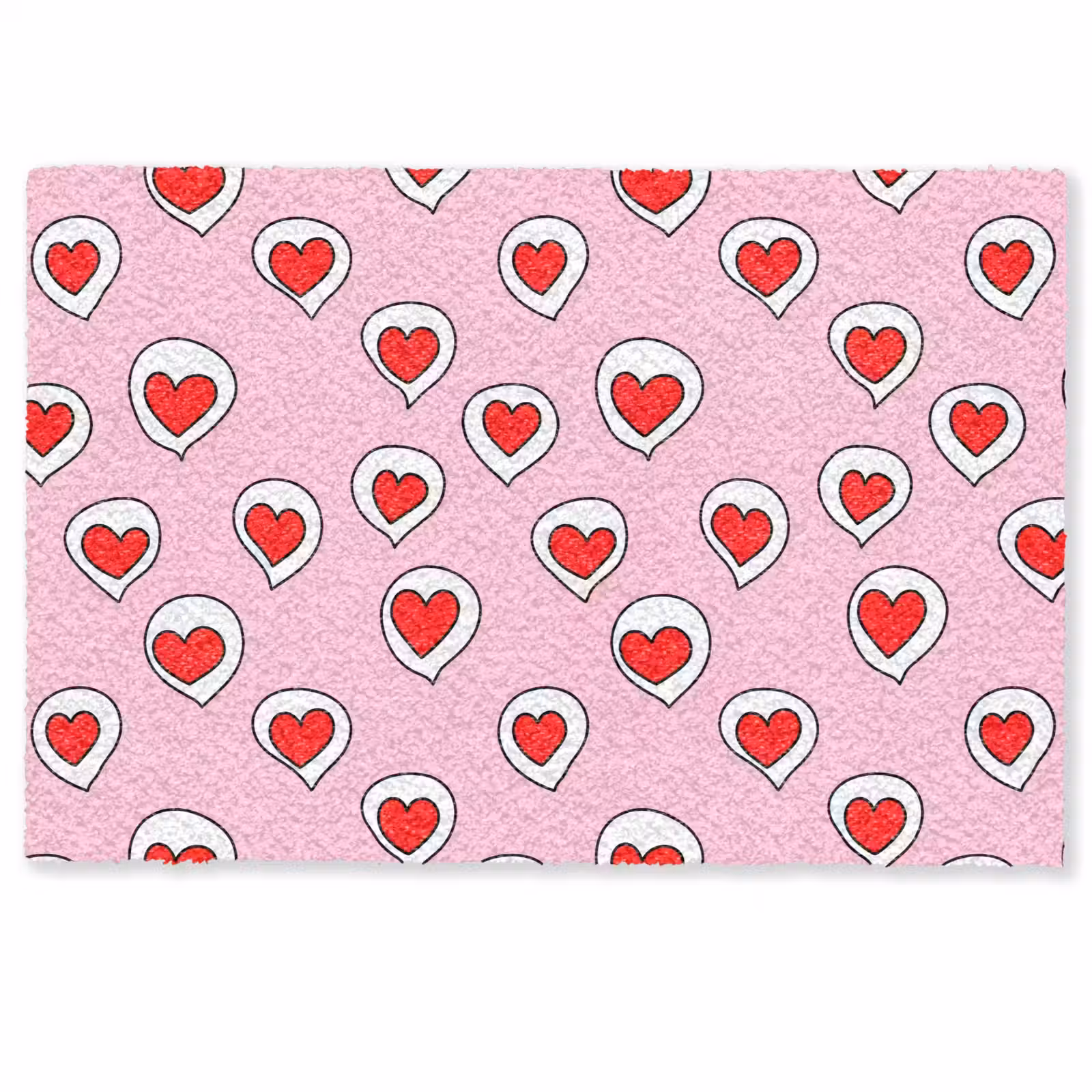 Deurmat - Hartjes - Patroon - Rood — 1