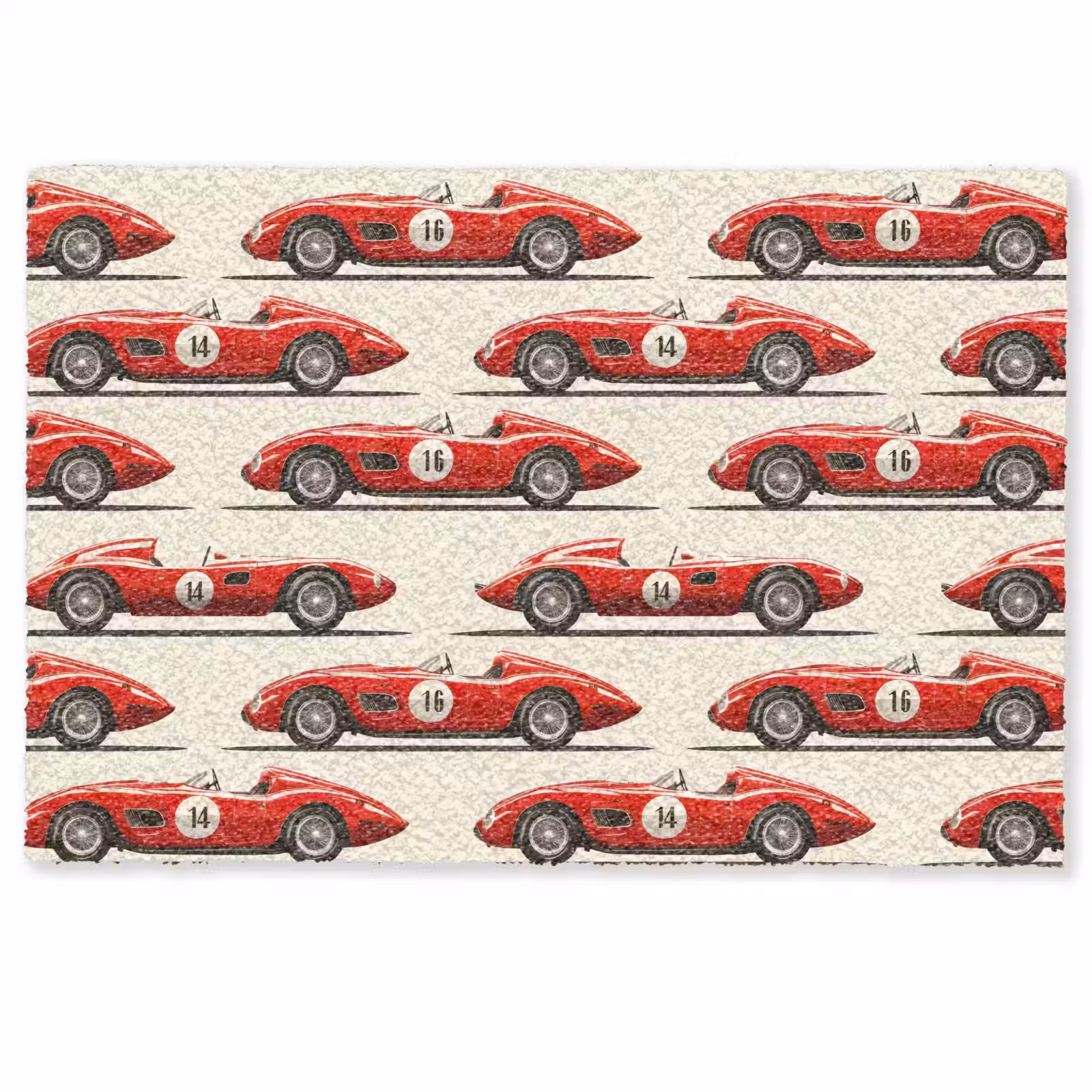 Deurmat - Raceauto - Retro - Rood — 1