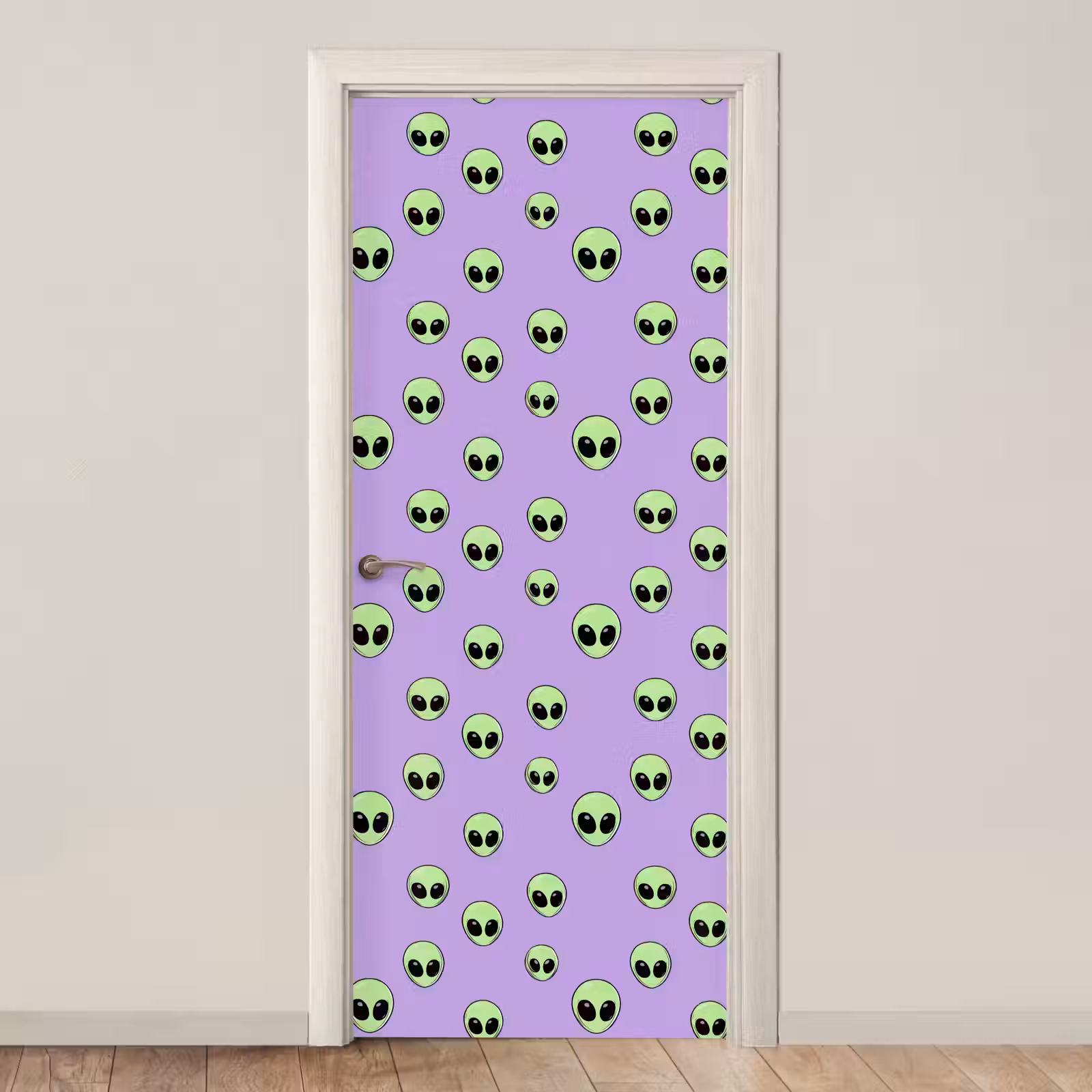Deursticker - Alien - Retro - Lila — 1