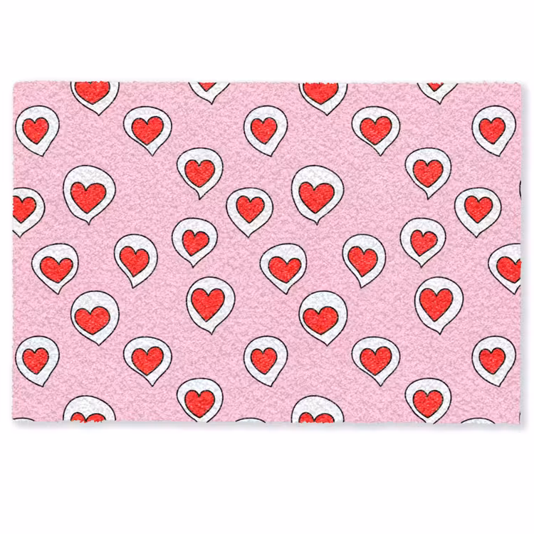 Deurmat - Hartjes - Patroon - Rood — 1