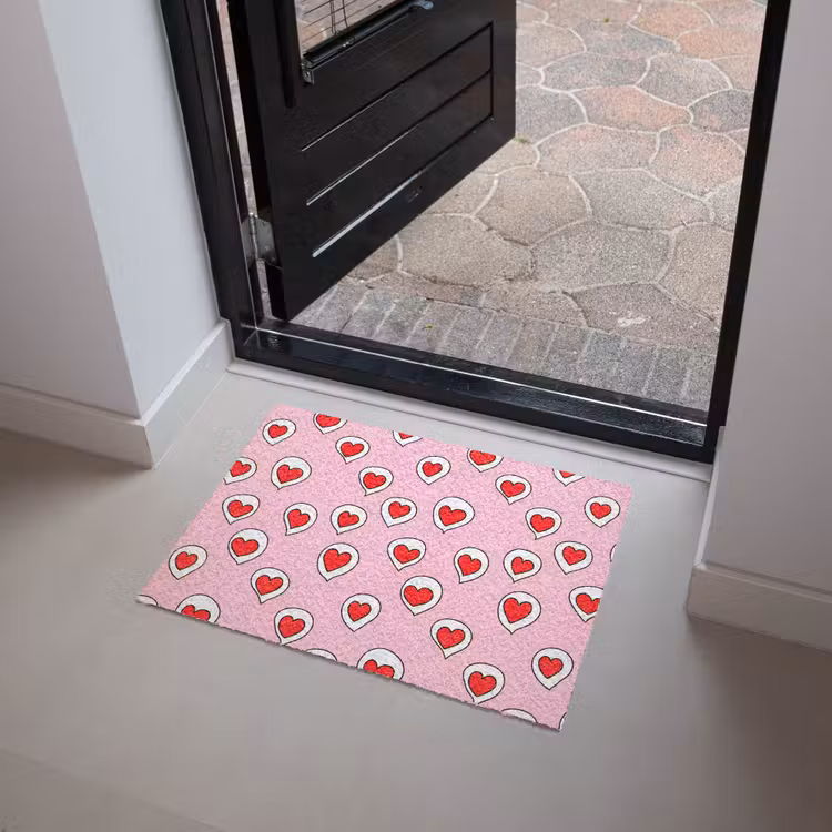 Deurmat - Hartjes - Patroon - Rood — 4