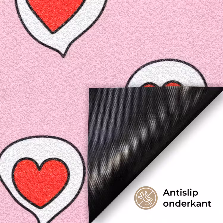 Deurmat - Hartjes - Patroon - Rood — 6