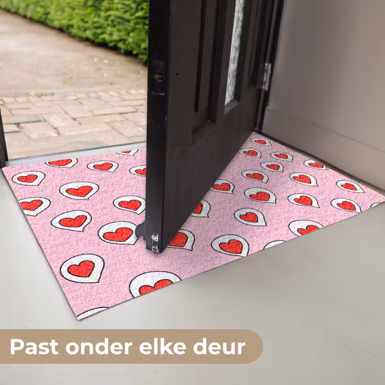 Deurmat - Hartjes - Patroon - Rood — 7