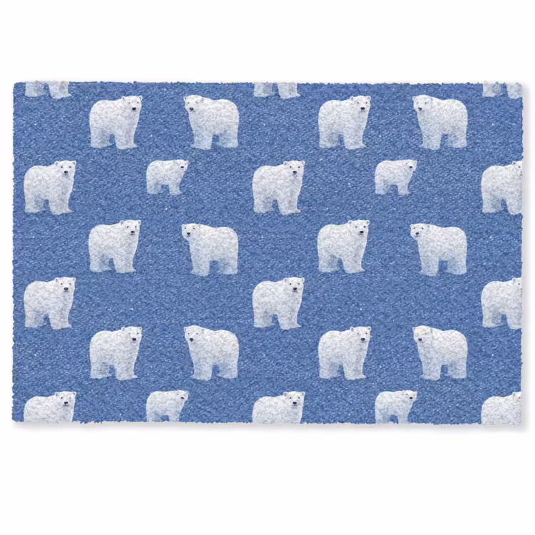 Deurmat - IJsbeer - Patroon - Blauw — 1
