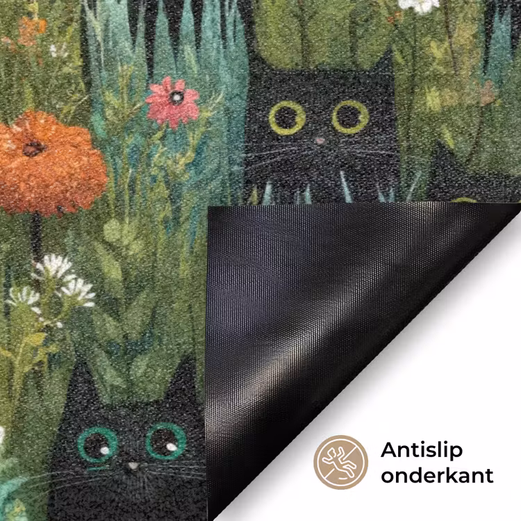 Deurmat - Katten - Bloemen - Kleurrijk — 6
