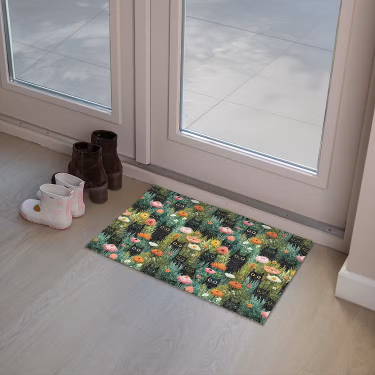 Deurmat - Katten - Bloemen - Kleurrijk — 8