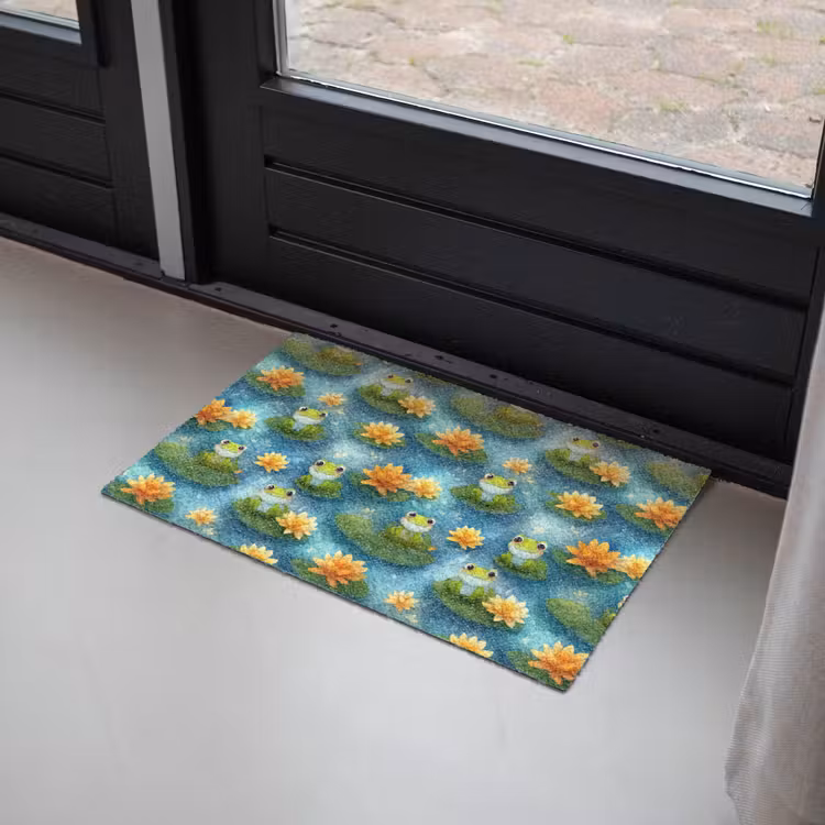 Deurmat - Kikker - Lelies - Groen — 2