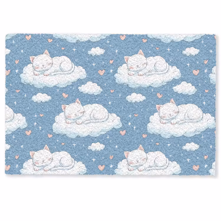 Deurmat - Kitten - Wolken - Blauw — 1