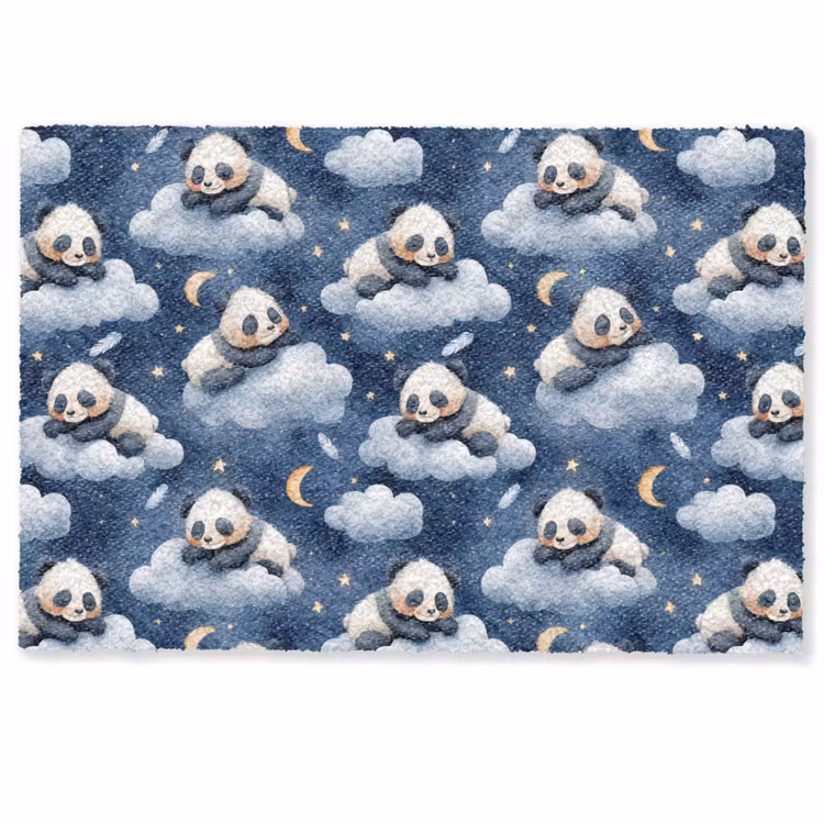 Deurmat - Panda's - Slapen - Blauw — 1