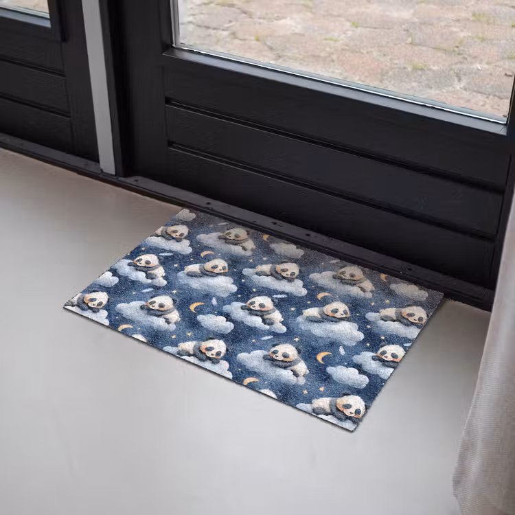 Deurmat - Panda's - Slapen - Blauw — 2