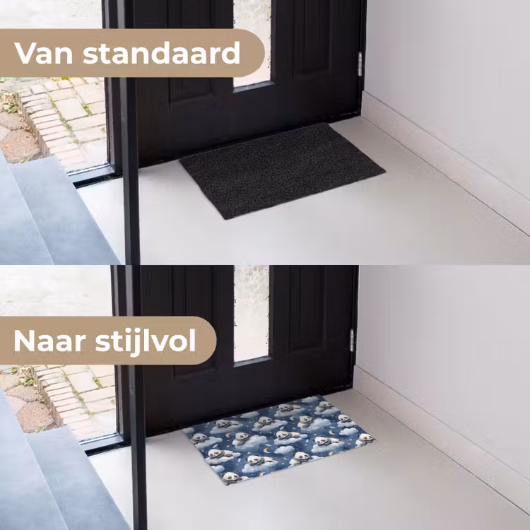Deurmat - Panda's - Slapen - Blauw — 3