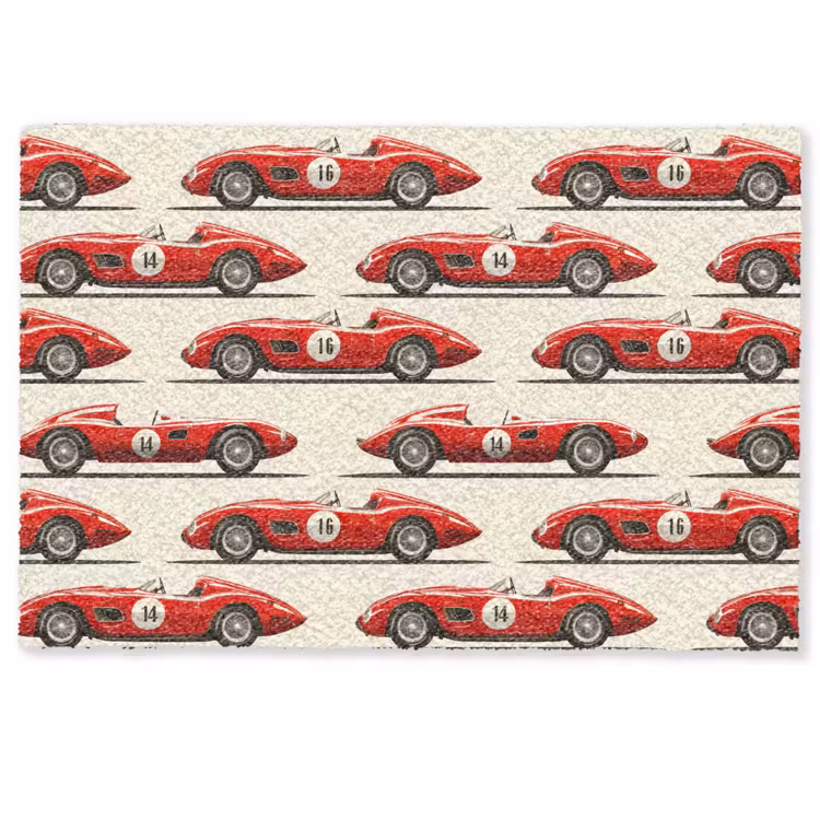 Deurmat - Raceauto - Retro - Rood — 1