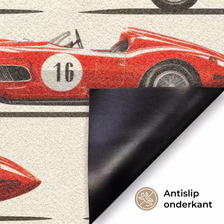 Deurmat - Raceauto - Retro - Rood — 6