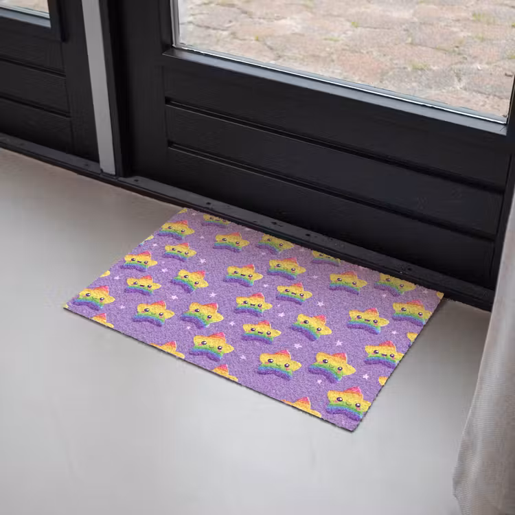 Deurmat - Sterren - Regenboog - Paars — 2