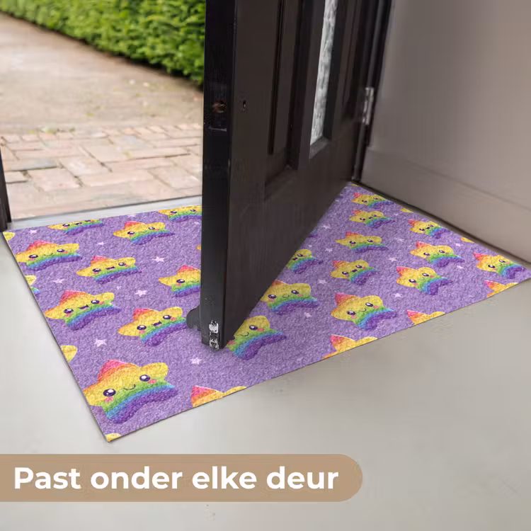 Deurmat - Sterren - Regenboog - Paars — 7