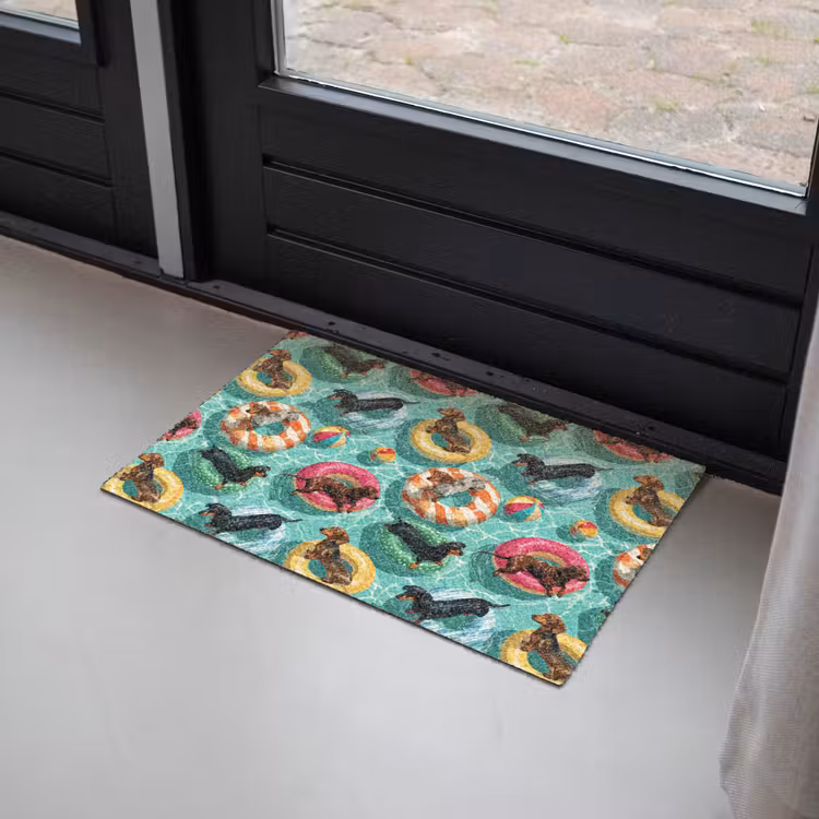 Deurmat - Teckels - Zwembad - Kleurrijk — 2