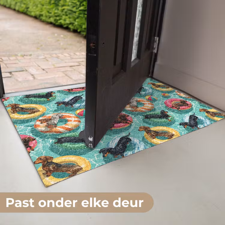 Deurmat - Teckels - Zwembad - Kleurrijk — 7