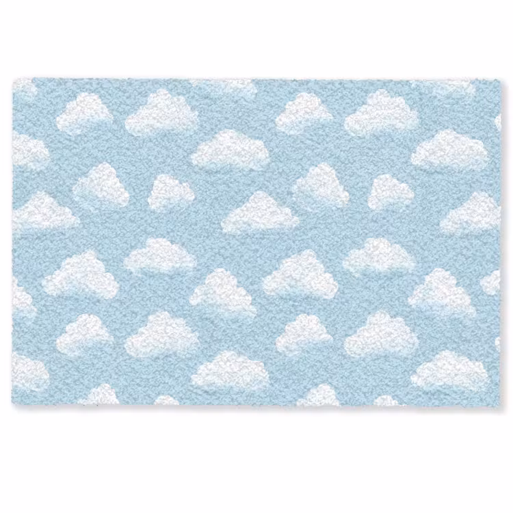Deurmat - Wolken - Illustratie - Blauw — 1