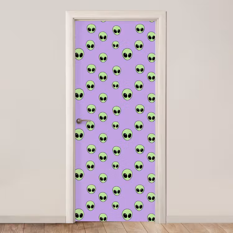 Deursticker - Alien - Retro - Lila — 1