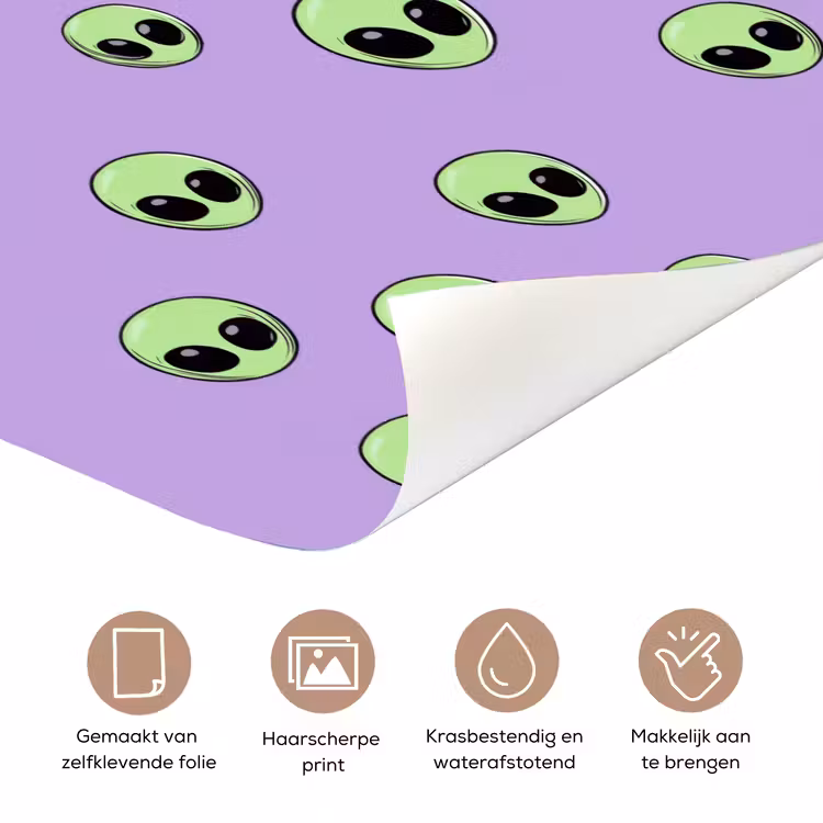 Deursticker - Alien - Retro - Lila — 3