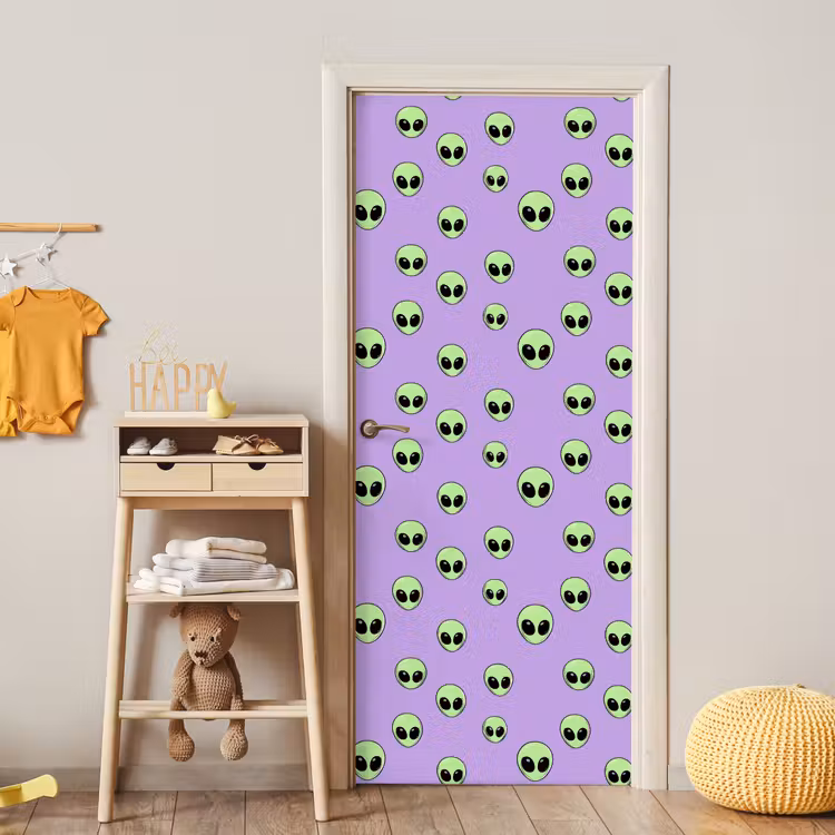 Deursticker - Alien - Retro - Lila — 6