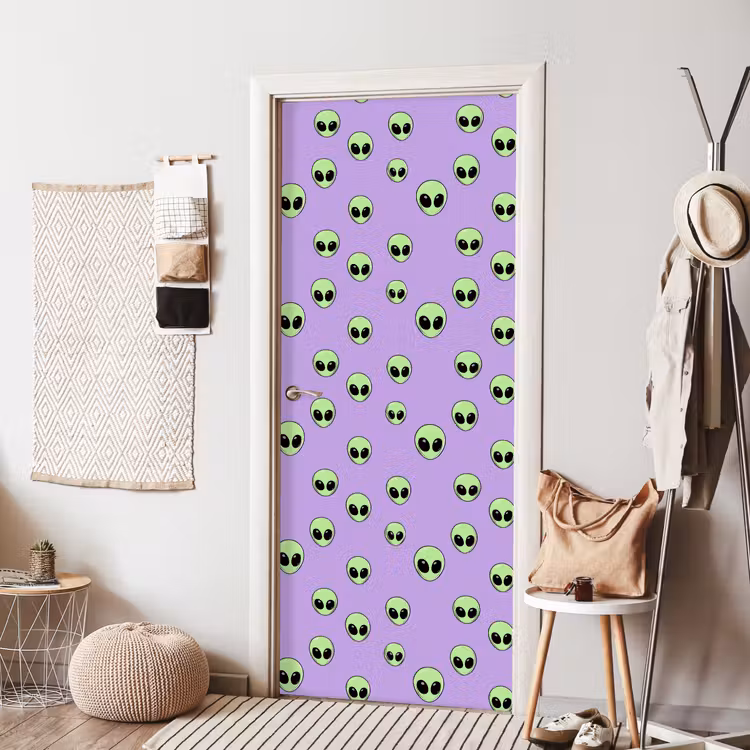 Deursticker - Alien - Retro - Lila — 8