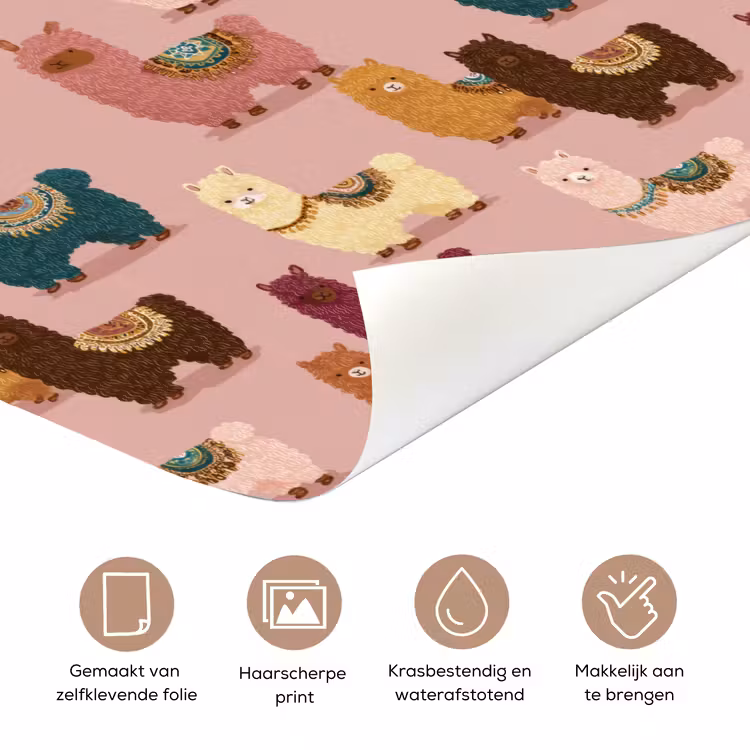 Deursticker - Alpaca's - Patroon - Kleurrijk — 3