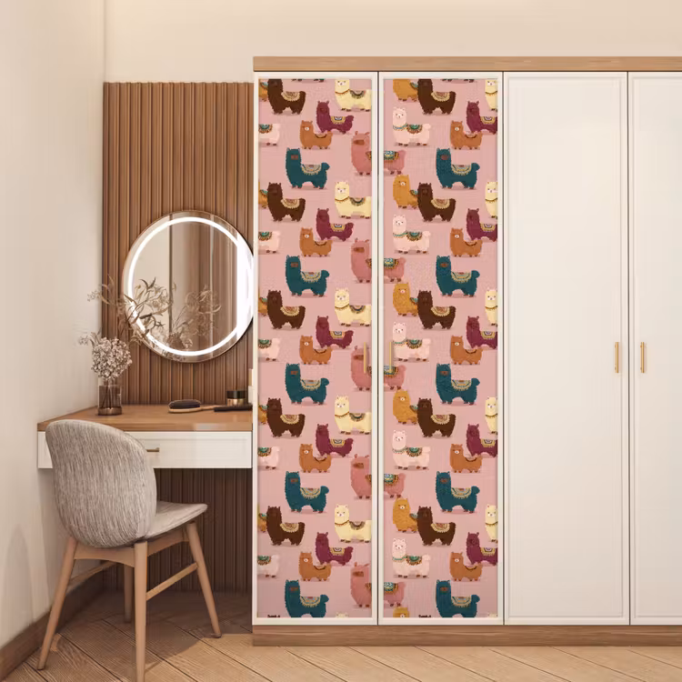 Deursticker - Alpaca's - Patroon - Kleurrijk — 5