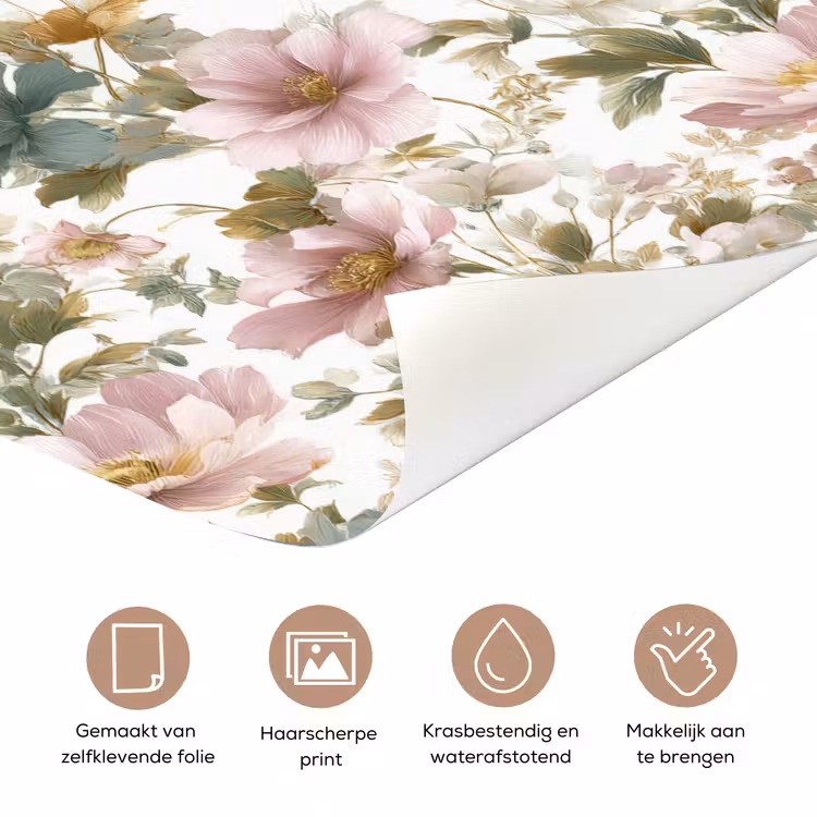 Deursticker - Bloemen - Patroon - Pastel — 3