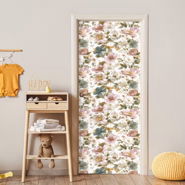 Deursticker - Bloemen - Patroon - Pastel — 6