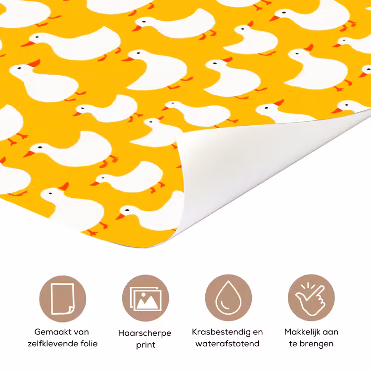 Deursticker - Eendjes - Patroon - Geel — 3