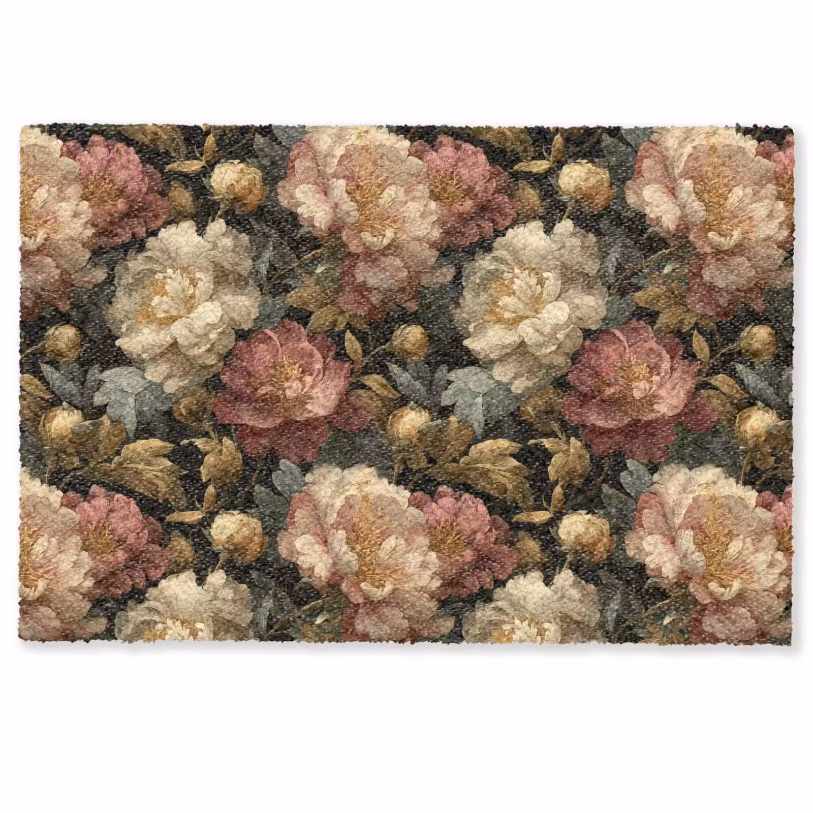 Deurmat - Bloemen - Barok - Patroon - Roze - Crème — 1