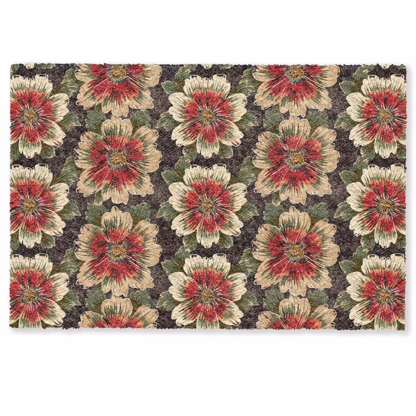 Deurmat - Bloemen - Klassiek - Patroon - Rood — 1