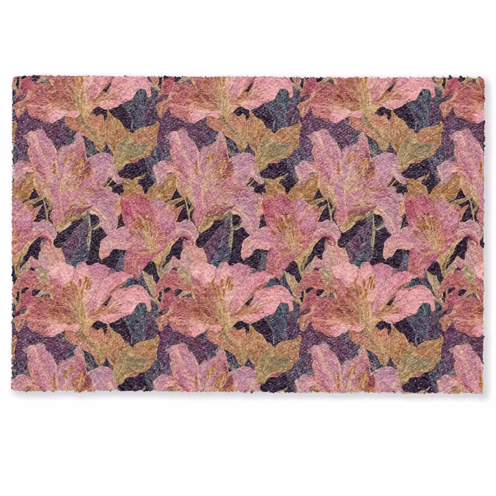 Deurmat - Lelies - Patroon - Roze - Goud — 1