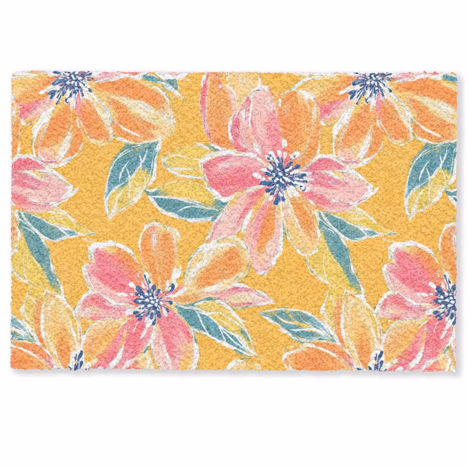 Deurmat - Textuur - Bloemen - Kleurrijk — 1