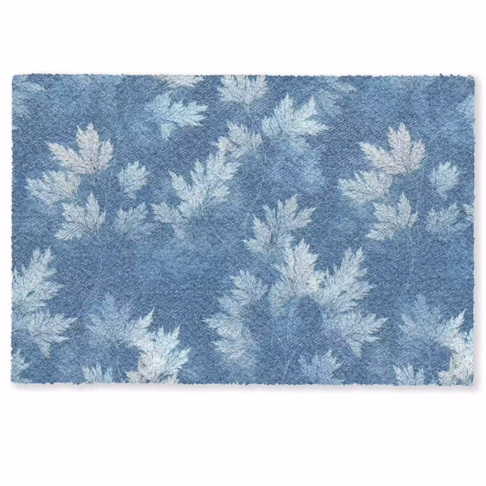 Deurmat - Varen - Botanisch - Patroon - Grijsblauw — 1
