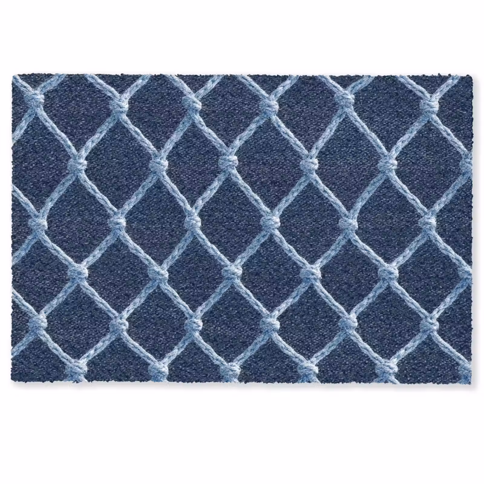 Deurmat - Visnet - Touw - Patroon - Marineblauw — 1