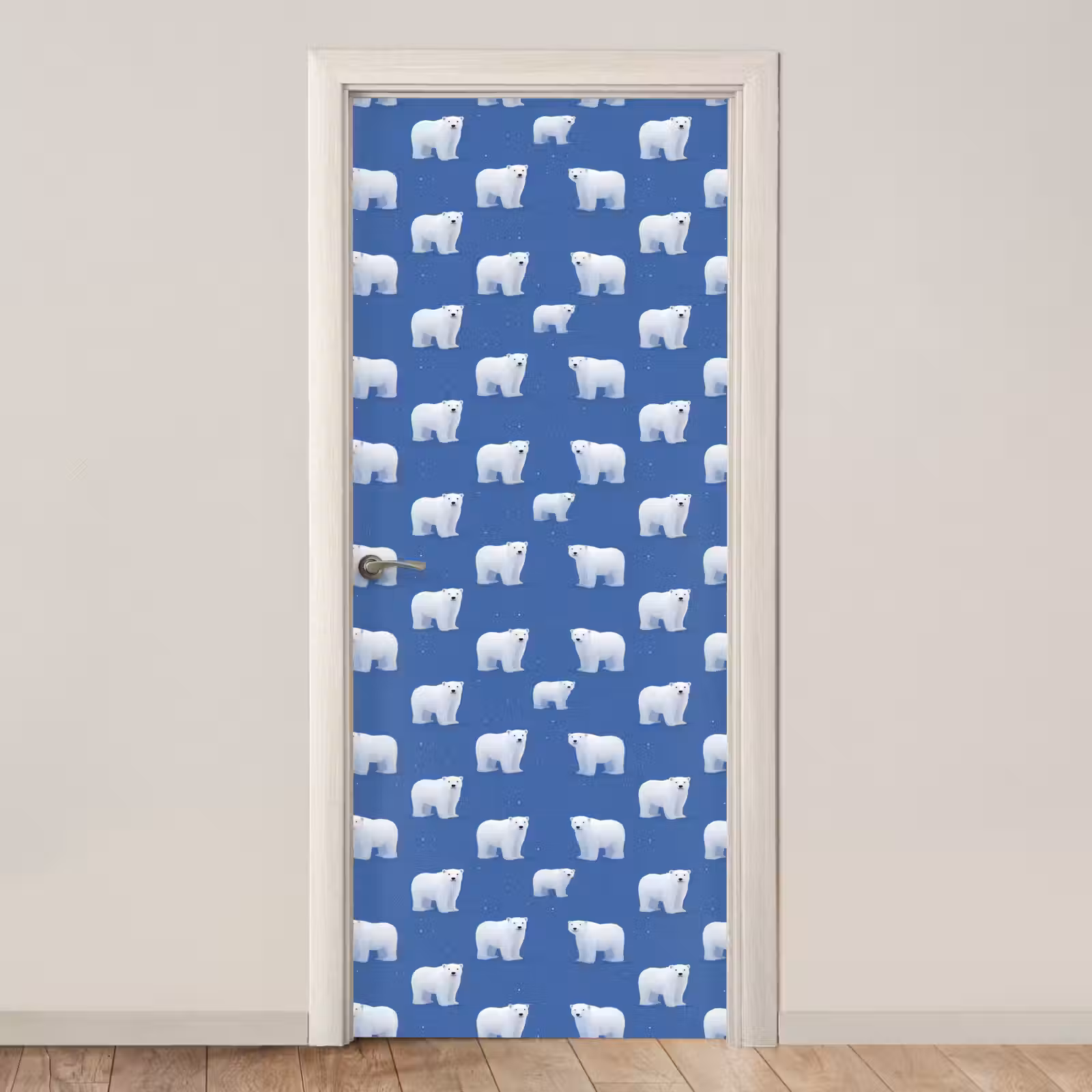 Deursticker - IJsbeer - Patroon - Blauw — 1