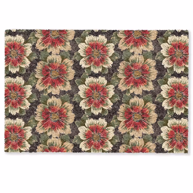 Deurmat - Bloemen - Klassiek - Patroon - Rood — 1