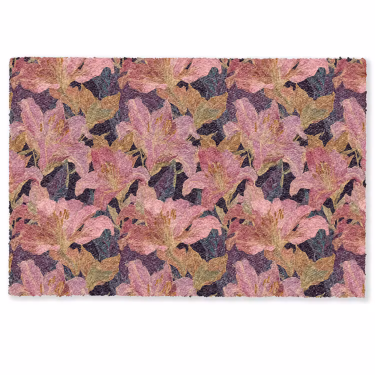 Deurmat - Lelies - Patroon - Roze - Goud — 1