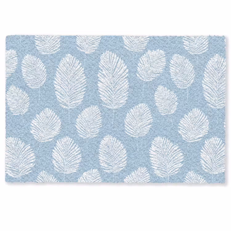 Deurmat - Palmbladeren - Naadloos - Patroon - Pastelblauw — 1