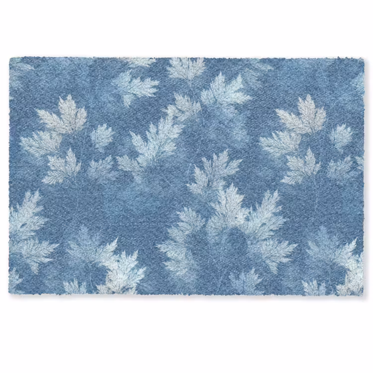 Deurmat - Varen - Botanisch - Patroon - Grijsblauw — 1