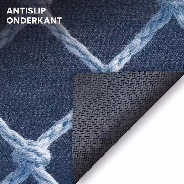 Deurmat - Visnet - Touw - Patroon - Marineblauw — 6
